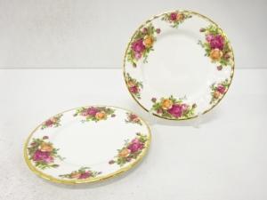 ROYAL ALBERT ロイヤルアルバート　オールドカントリーローズ　プレートペア(18センチ)　洋食器
